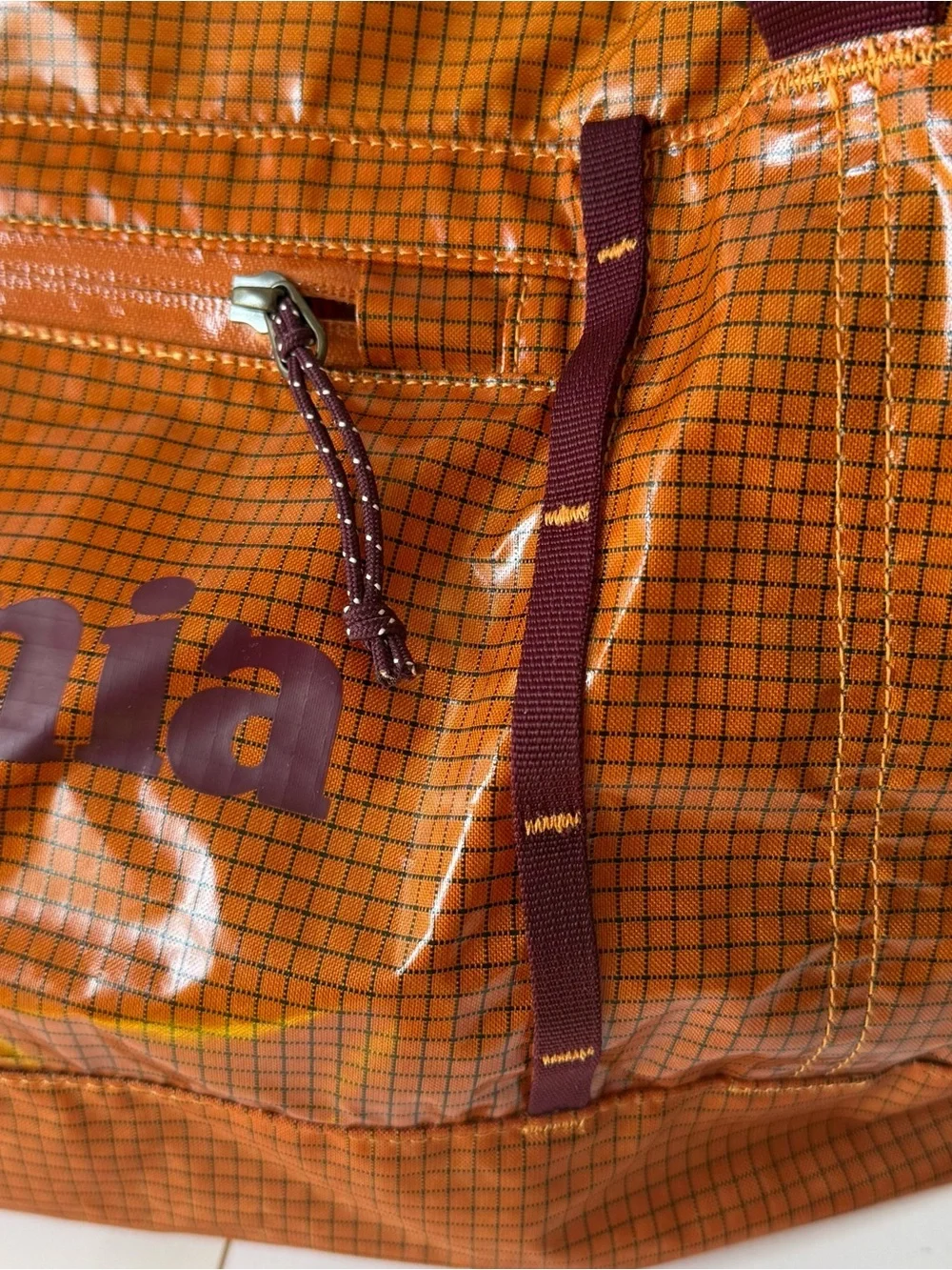 Patagonia Lightweight Black Hole 45L Duffle Bag or Backpack Orange Ripstop Nylon